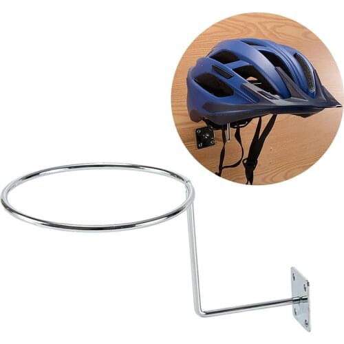 Wall Mounted Bicycle Helmet Holder Wig Hat Display Stand, Durable Motorcycle Helmet Hanger Chrome Plated