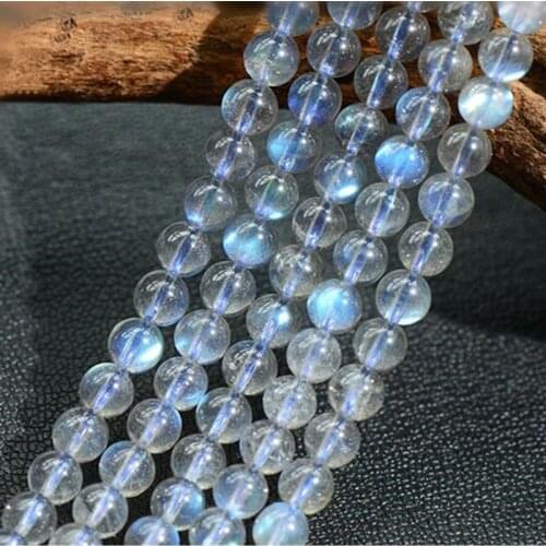 Grade AAA Natural Strong Blue Luster Labradorite Beads Blue Flash Labradorite NOT Dyed 4-8mm Polished Round 15 Inch Strand MD08