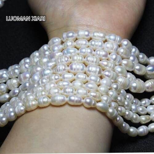 Wholesale Irregular Thread Rice Shape Natural Freshwater Pearl Beads For Jewelry Making DIY Bracelet Necklace Material 15