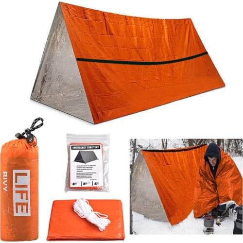 Outdoor Adventure Survival Tent Set Portable Reflective PE Aluminum Film Warm camping bed Fishing Tent tourist tent Sleeping Bag