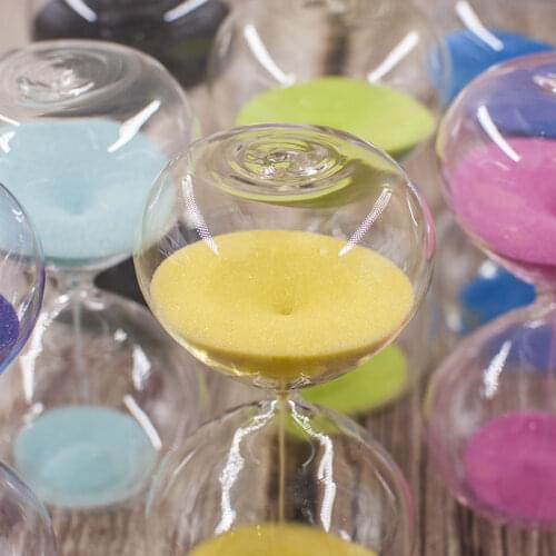 5min/15min/30min Color Sand Timer Round Transparent Clock Sand Hourglass Sandglass Room Home Decoration Red, Green, Blue, Pink