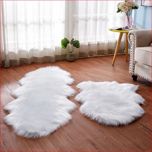 Sholisa Faux Fur Fluffy Carpet Rug Living Room Floor Area Sheepskin for Bedroom 6cm Pile Home Deco