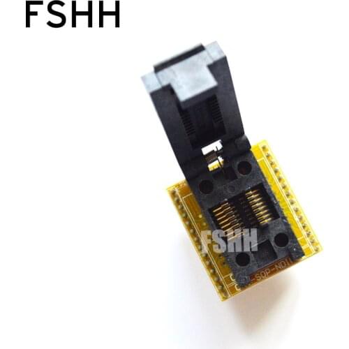 FSHH Clamshell for SOP16 to DIP16 programmer adapter FP16 test socket Pitch=1.27mm width=3.9/6.0mm