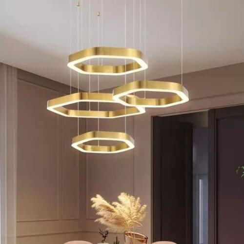 Luxury Chandelier Lighting Living Room Dining Room Bedroom Home Decor Hanging Lamp Kitchen Gold Polygon Project LED Chandeliers