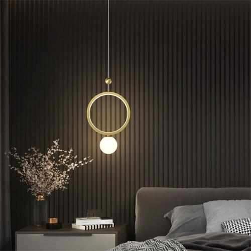 Luxury circle water drop pendant lights bedroom magic bean single long line hanging glass LED pendant lamps decor lighting