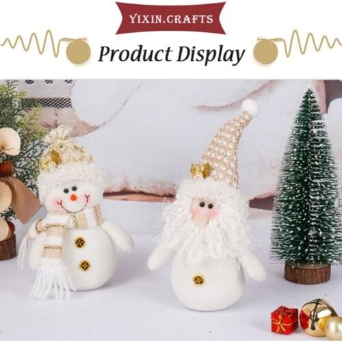 Santa/Snowman Christmas Doll Desktop Ornaments Cute Elf Soft Doll Home Desk Craftwork Bedroom Decor Living Room Bedroom