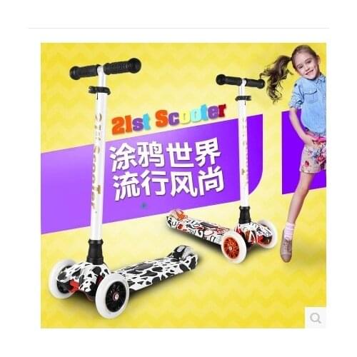 Ta06 21st scooter KIDS TOY Flash Wheel Children 3-12 Years Outdoor Toys Baby Tricycle Four Wheels Kid Bike Slide Ride on Toy