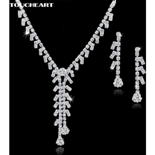 TOUCHEART Charm Christmas African Jewelry Set for Women Crystal Statement Necklace Earrings Set Wedding Jewellery Sets SET150043