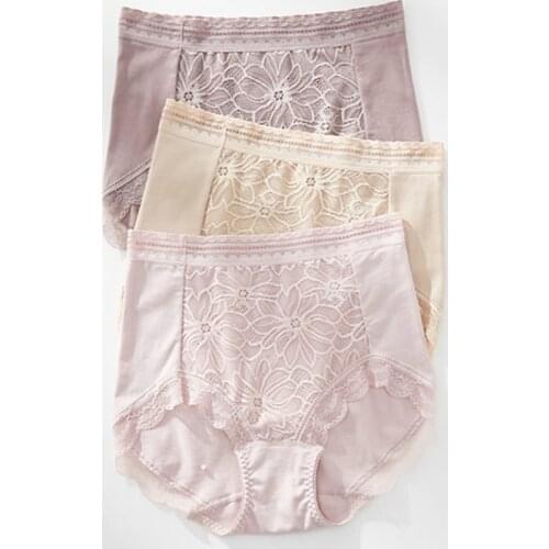 NEW 4PCS Sexy Lace Seamless Panties High Waist Cotton Crotch Comfortable Modal Combed Cotton Breathable Loose Womens Underwear