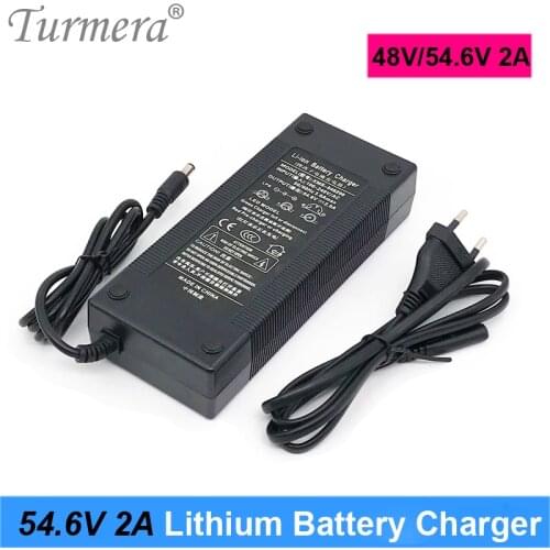 Turmera 54.6V 2A Lithium Battery Charger CC-CV Mode Smarter Charging Indicator for 13S 48V Electric Bike E-Scooter Batteries Use
