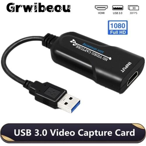 USB 3.0 Video Capture Card 4K HDMI-compatible Video Grabber Live Streaming Box Recording for PS4 XBOX Phone Game DVD HD Camera