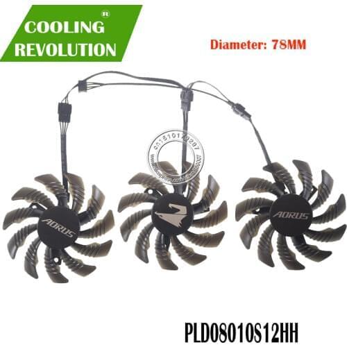 New Original for Gigabyte AORUS GTX1070Ti 8G GTX1060 6G Graphics Video Card Cooling fan PLD08010S12HH