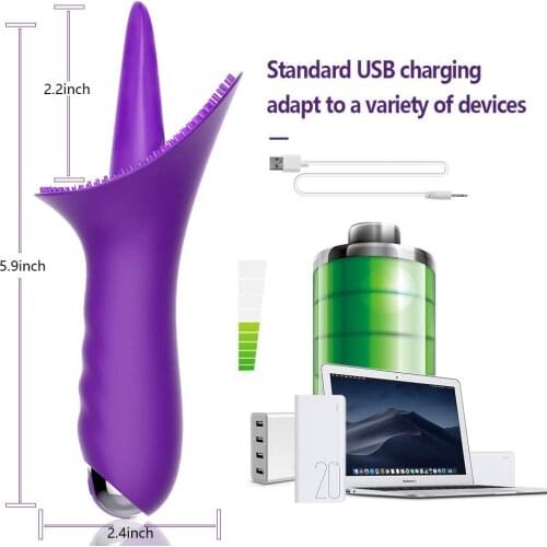 Clitoral Vibrators, G Spot Clit Nipples Massager Waterproof Rechargeable Clitoris Stimulator with 10 Intensities Modes