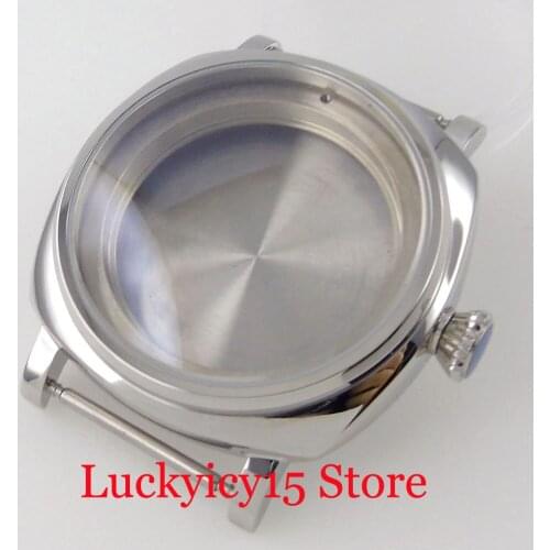 Diving 42mm Polished Steel Square 200M Waterproof Watch Case fit NH35A NH36A Solid Back