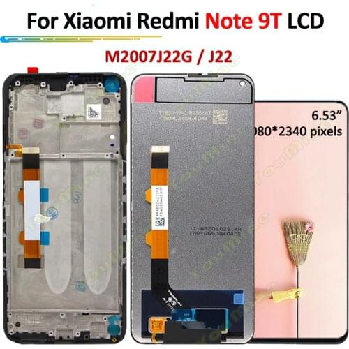 6.53" For Xiaomi Redmi Note 9T LCD Display Touch Panel Screen Digitizer with frame Assembly For Redmi Note 9 T M2007J22G,J22 LCD