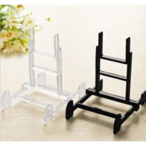1Pc 9.5-12.5cm Clear Transparent Plastic Plate Display Stand Adjustable Picture Frame Easel Holder Photo Frame Picture Display