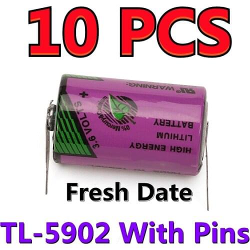 10PCS HOT Original For TADIRAN TL-5902 1/2AA ER14250 3.6V 1200mah PLC CNC Lithium Battery With Pins