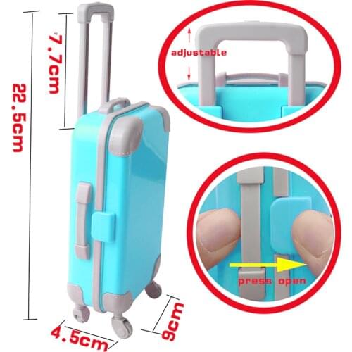 18 Inch American Doll Girls Transparent Suitcase Newborn Mini Plastic Luggage Baby Toys Accessories Fit 43 Cm Boy Dolls Gift q46