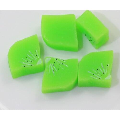 20/50pcs Resin Fruit Slice Kiwi Chunks Artificial Flatback Cabochon Embellishment Parts Diy Craft