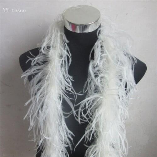 20 Meter fluffy ostrich feather boa skirt Costumes Trim for Party Costume Shawl Beige ostrich feather in wedding decorations