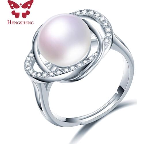2021 Cross 10-11mm AAAA natural freshwater pearl ring for women gift, 925 sterling silver women adjustable jewelry ring