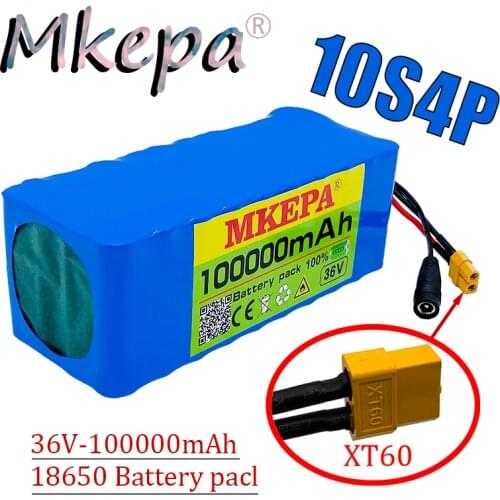 2021 Original 36V battery 10S4P 100Ah battery pack 1000W high power battery 42V 100000mAh Ebike electric bike BMS