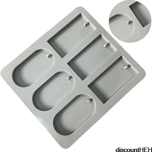 6 Grid Rectangle Oval DIY Silicone Mold Candle Aroma Soap Handicraft Making Tool