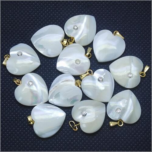 6pcs Sea shell beads mother of pearl size 20mm top fashion beads for women bracelets making accessories heart pendants