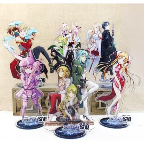 Anime Sword Art Online Kirigaya Kazuto Kirito Yuuki Asuna Acrylic Stand Figure Desktop Decoration Collection Model Toy Cosplay
