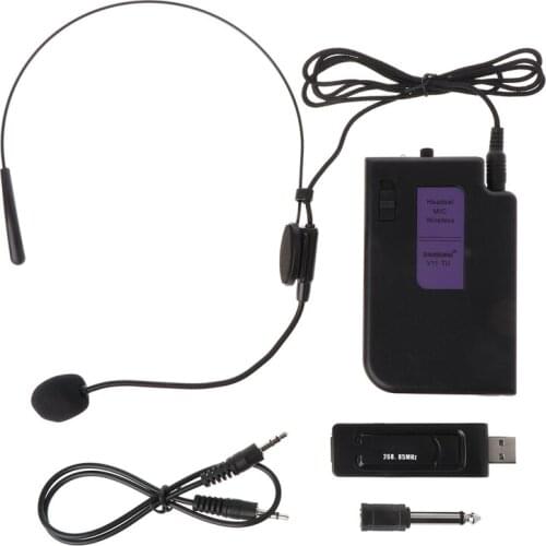 Wireless Microphone with 3.5mm 6.35mm USB Receiver for Conference Stage Teaching 77HA