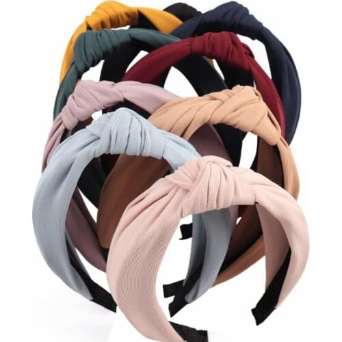 Elegant Party Solid Soft Knotted Headband Hairband For Women Lady Bow Hair Hoop Hair Accessories Headwear Makeup Wash Face