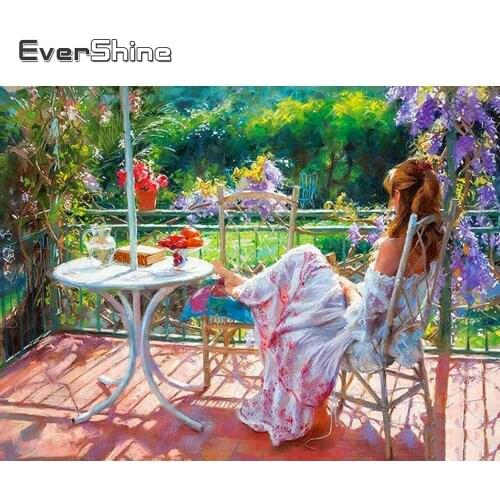 EverShine Diamond Mosaic Garden Rhinestones Art Kit Diamond Painting Girl Cross Stitch Bead Embroidery Handmade Hobby Home Decor