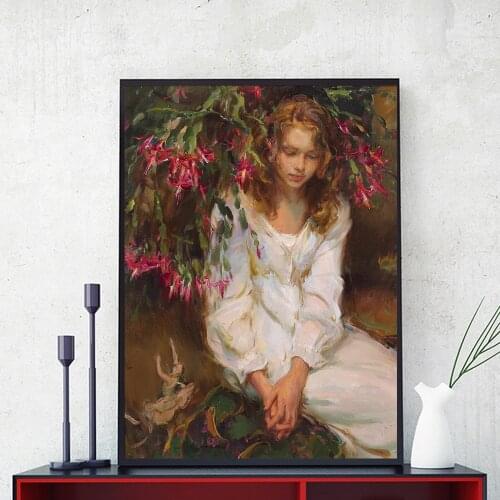 European Women Elegant Art Wall Paintings Print Canvas Art Canvas Prints Modern Girls Oil Paintings For Living Room Wall Decor