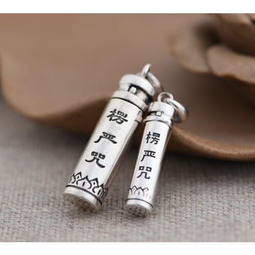 FNJ 925 Silver Gawu Box Pendant for Jewelry Making Original Pure S925 Sterling Silver Pendants Women Men Buddha