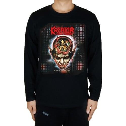 14 kinds Kreator Rock Brand 3D Brain skull shirt fitness Hardrock heavy Metal 100%Cotton full long sleeve t-shirt Punk tee