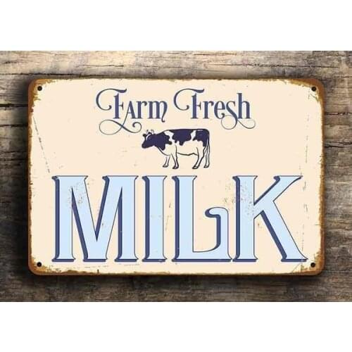 Personalised Metal Sign Milk Sign Farm Fresh Milk Farmhouse Decor Shop Milk Sign