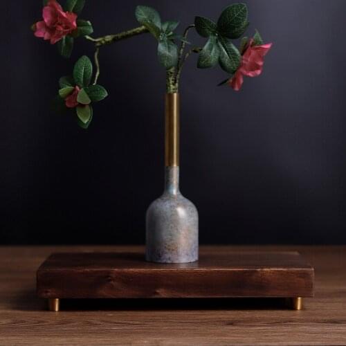 ASAN Chinese Traditional Copper Wood Base Statue Parts Accessories Home Decor Photography Props Scene Decoration