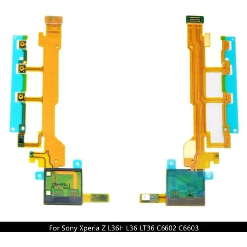 Volume Power ON OFF Button For Sony Xperia Z L36H L36 LT36 C6602 C6603 Power Button Flex Cable With Microphone Ribbon