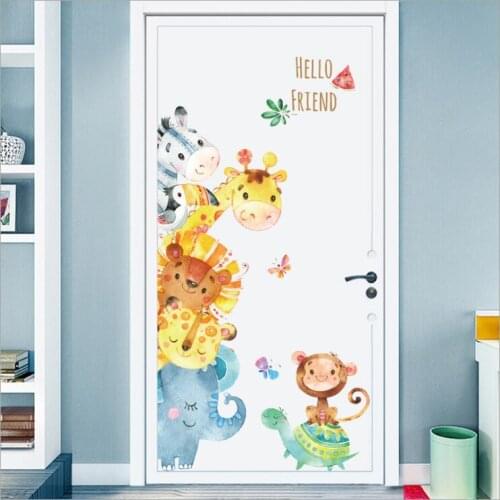Colorful Cartoon Wall Stickers For Kids Rooms Baby Room Home Decoration Animal Nursery Wall Decoration Decals
