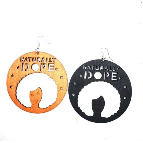 2020 Round Dpe Wooden Earrings can mixed 2 colors