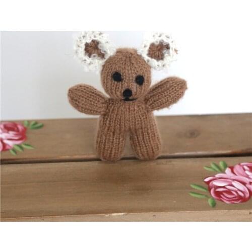Hand Knitted Koala Bear toy Newborn Photo Koala doll props Stuffed Animal Match Newborn bonnet Photography props