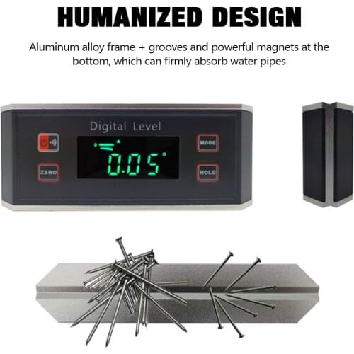 Multifunctional Aluminum Alloy Digital Level Box Electronic Angle Gauge Protractor Angle Finder Bevel Gauge With Magnetic Base