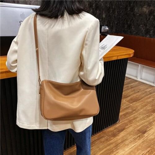 Soft PU Leather Solid Color Fashion Shoulder Bag for Women 2021 New Brand Designer Ladies Crossbody Bags Female Handbags Purses