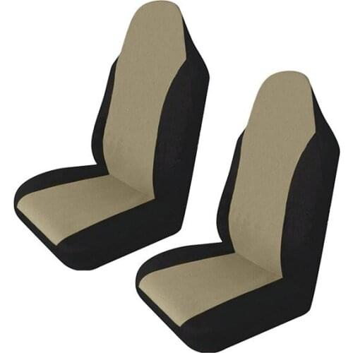 Universal Car Seat Covers Set (2 Pieces) Black/Grey Washable & Airbag Compatible Polyester Material Car Cases Car Accessories