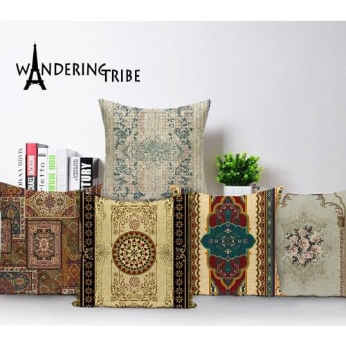 Scandinavian Style Cushion Cover Bohemian Home Decor Pillow Cover 45 X 45 Cm Flower Sofa Decorative Cushions Print Pillows Case