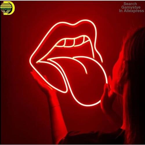 Neon Sign For Red Tongue Dump Milk Cup Best to Come Decoration Letter Wall Light Neon Ribbon Room Decor Lamp For Wall Night Sign