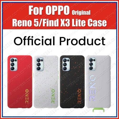 PC059/61 Official Original OPPO Reno 5 Pro Case With Straps Reno5 Pro 5G Cover Bumper Soft TPU PC Polyester