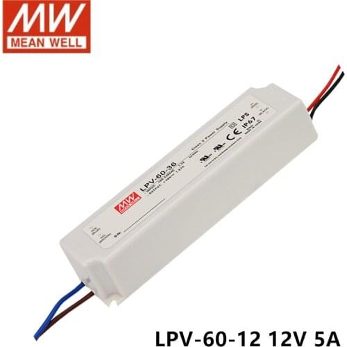 Original MEAN WELL LPV-60-12 12V 5A meanwell LPV-60 60W Single Output LED Switching Power Supply