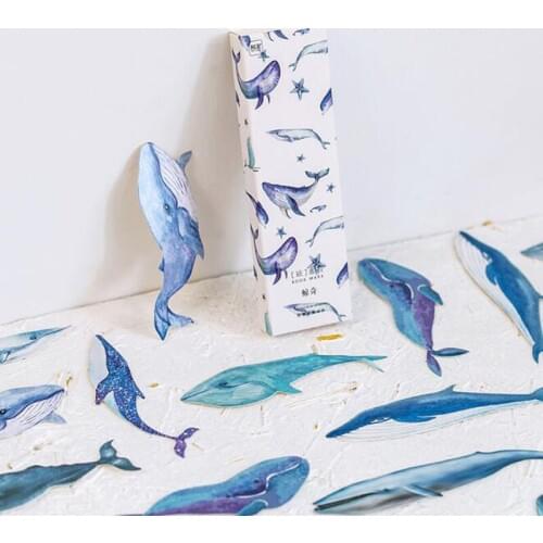 Original [Whale] Cute Bookmark Cartoon Peace Messenger Kawaii Sea Elf Alien Bookmark Message Card Student Office Stationery