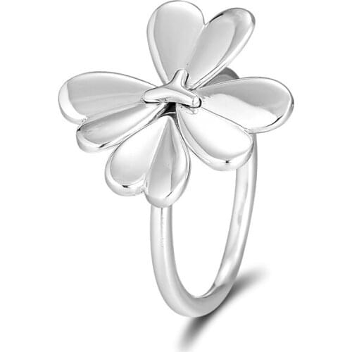 Moving Clover Ring Authentic 925 Sterling silver Jewelry Rings For Woman European Style Silver Rings For Jewelry Making